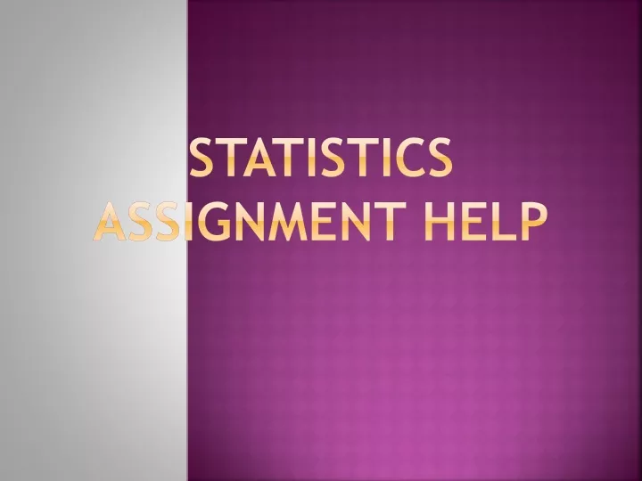 statistics assignment help