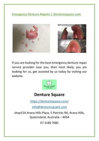 emergency denture repairs denturesquare com