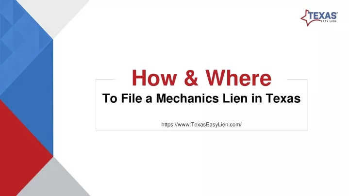 how where to file a mechani cs lien in texas