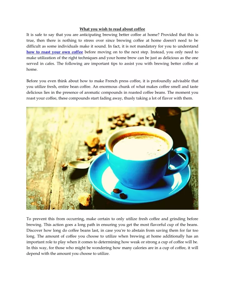 what you wish to read about coffee