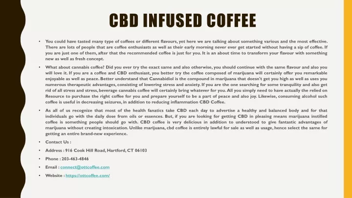 cbd infused coffee