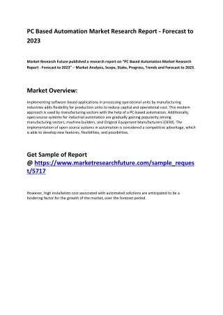 pc based automation market research report