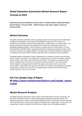 global substation automation market research