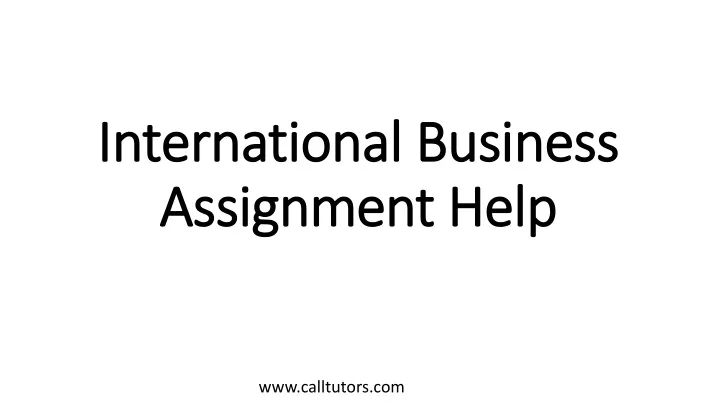 international business assignment help