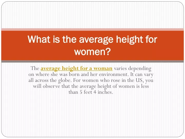 Ppt What Is The Perfect Height For Women Powerpoint Presentation Free Download Id 10140739