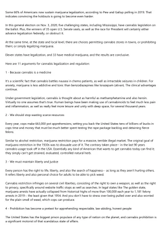 Marijuana Legalization & Regulation Arguments, and Facts, to Help You Best Decide on Election Day