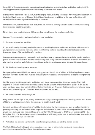 Cannabis Legalization & Regulation Arguments, and Truths, to Help You Best Decide on Election Day