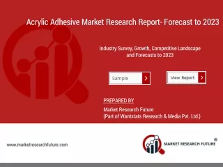 Acrylic Adhesives Market Size - Overview, Trends, COVID-19 Impact, Analysis, Demand and Outlook 2025