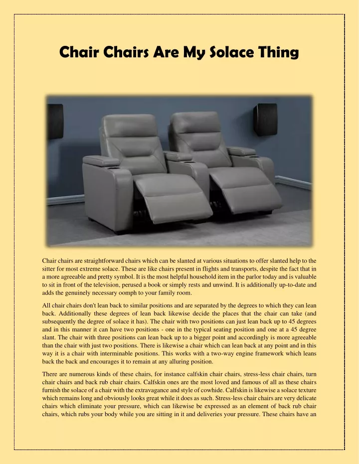 chair chairs are my solace thing