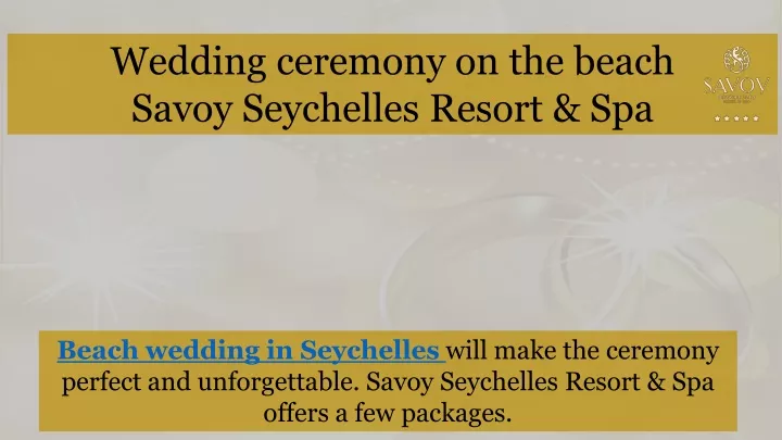 wedding ceremony on the beach savoy seychelles