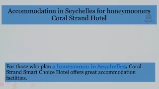 accommodation in seychelles for honeymooners