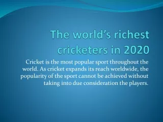 the world s richest cricketers in 2020