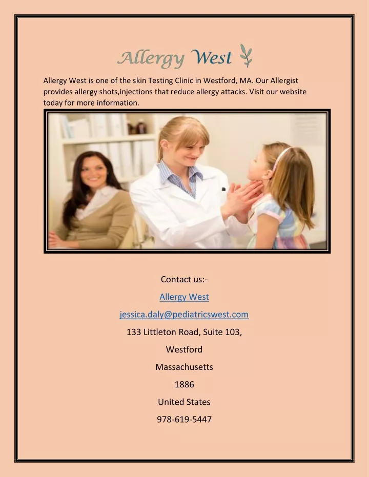 allergy west is one of the skin testing clinic