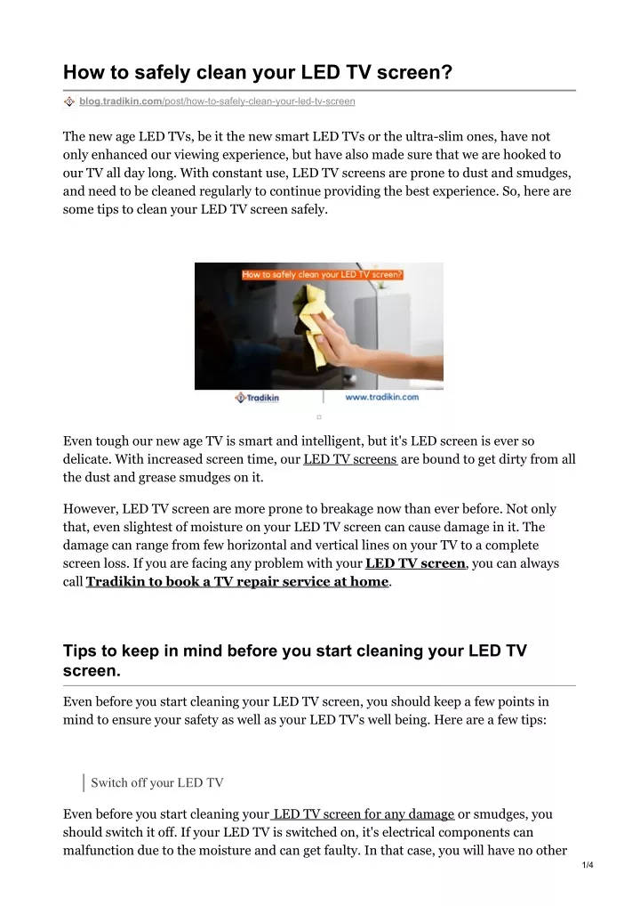 how to safely clean your led tv screen