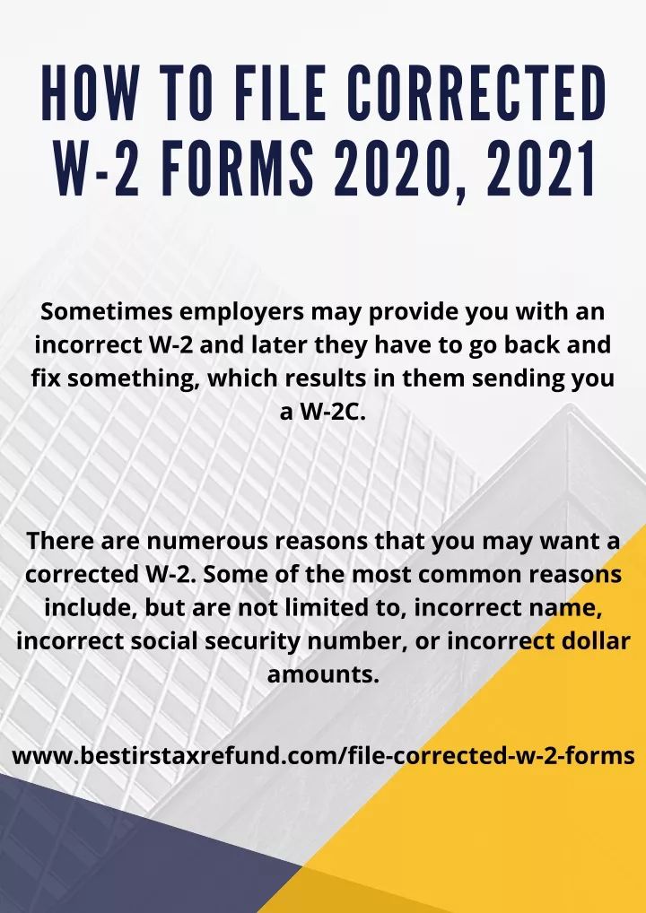 how to file corrected w 2 forms 2020 2021