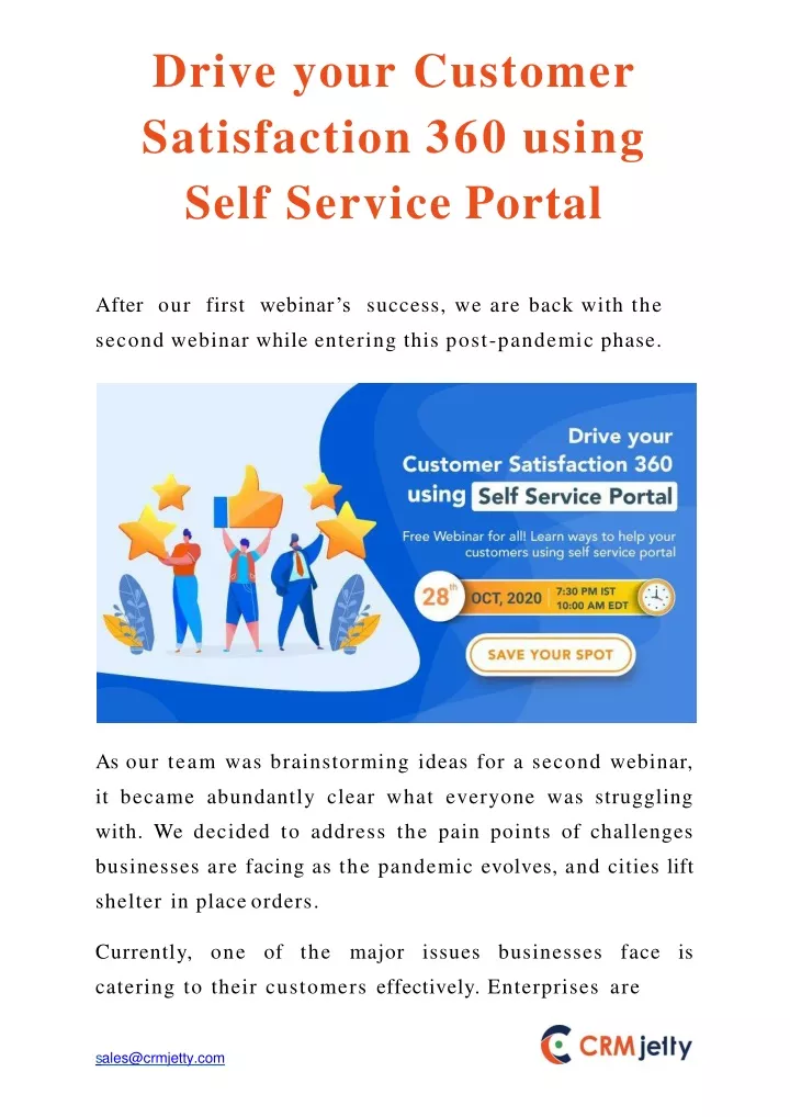 drive your customer satisfaction 360 using self service portal