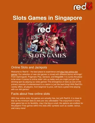 Slots Games in Singapore