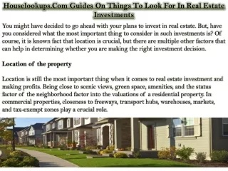 houselookups com guides on things to look