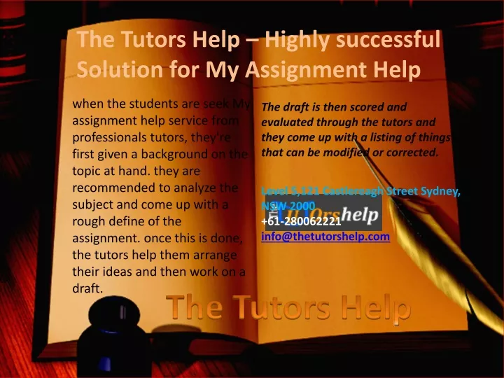 the tutors help highly successful solution