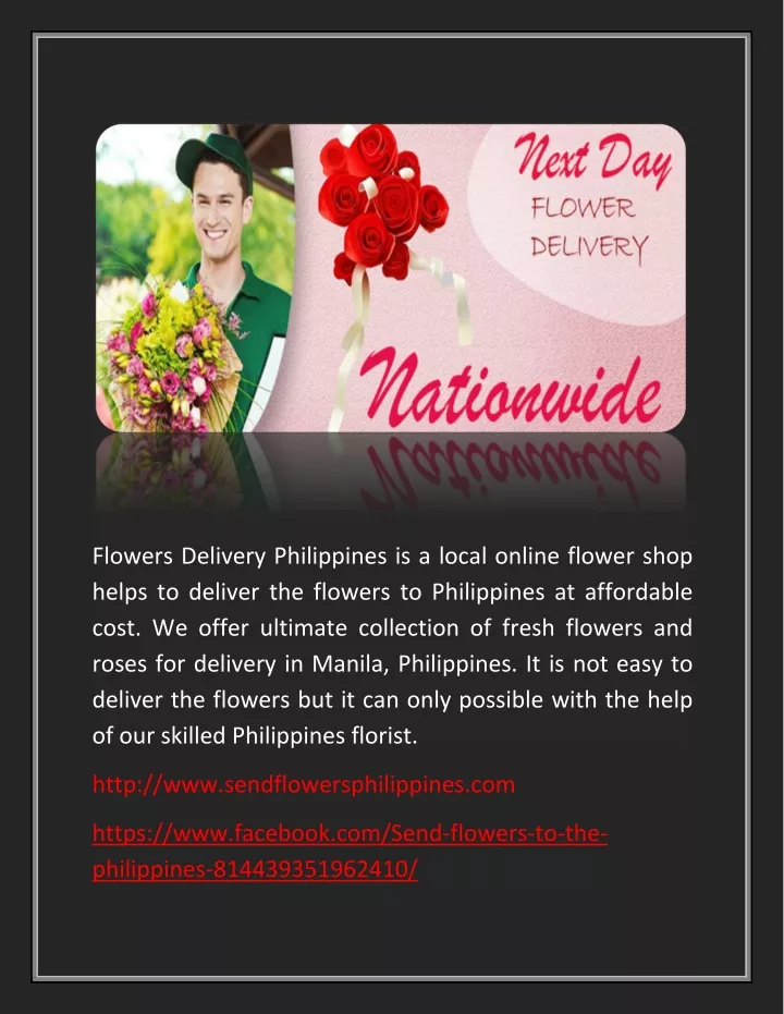 flowers delivery philippines is a local online