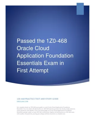 passed the 1z0 468 oracle cloud application