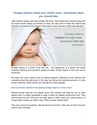 foreign objects inside your child s nose