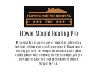Roofing Company in Flower Mound – FlowerMoundRoofingPro