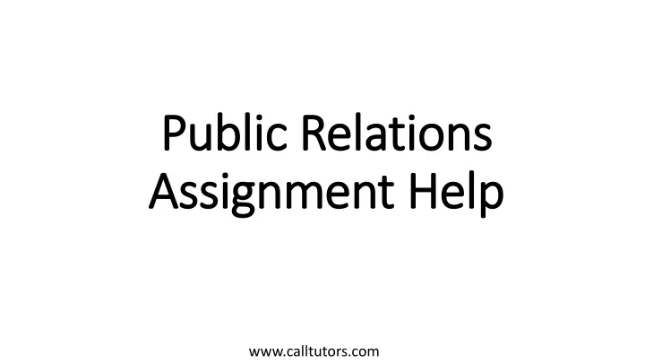 public relations assignment help