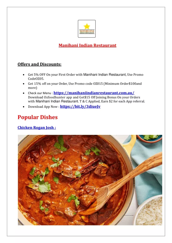 manihani indian restaurant