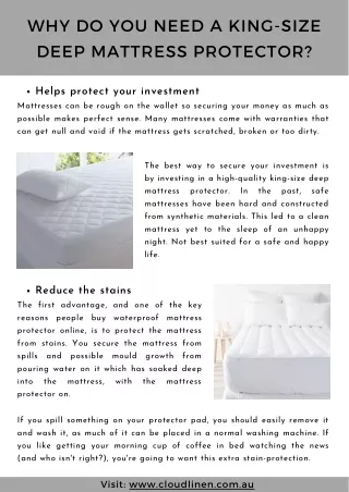 Why do you need a king-size deep mattress protector?