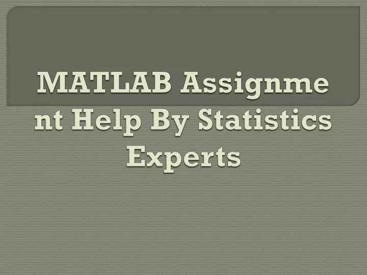 matlab assignment help by statistics experts