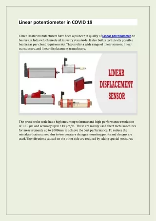 Linear potentiometer in COVID 19