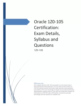 oracle 1z0 105 certification exam details