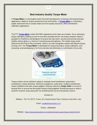 best industry quality torque meter