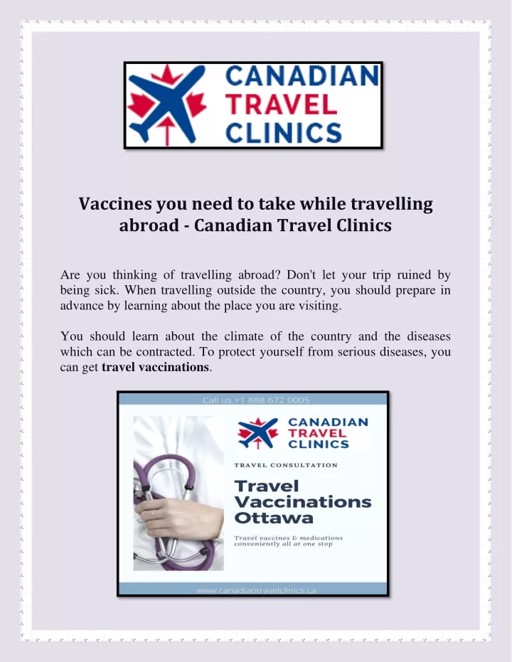 vaccines you need to take while travelling abroad