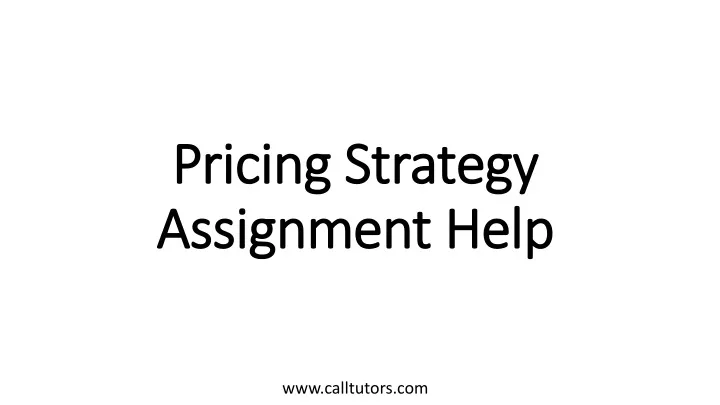 pricing strategy assignment help