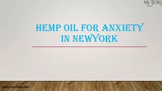 Hemp Oil for Anxiety in Newyork
