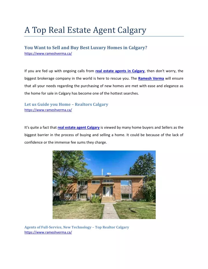 a top real estate agent calgary