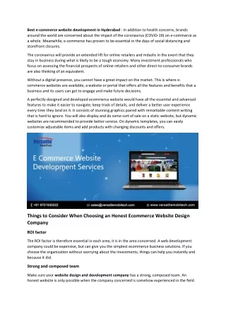 best e commerce website development in hyderabad