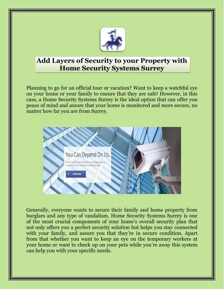 add layers of security to your property with home