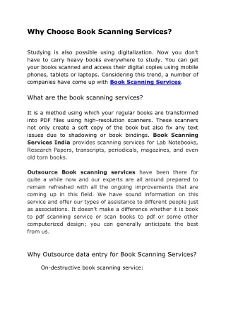 Why Choose Book Scanning Services?
