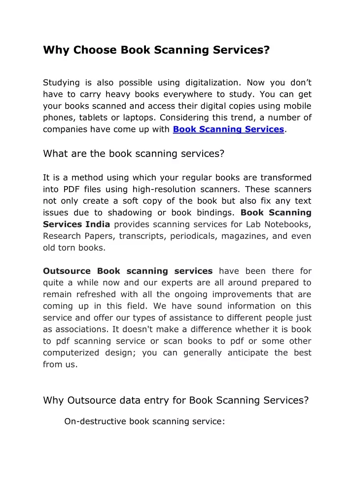 why choose book scanning services