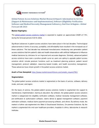 global patient access solutions market research