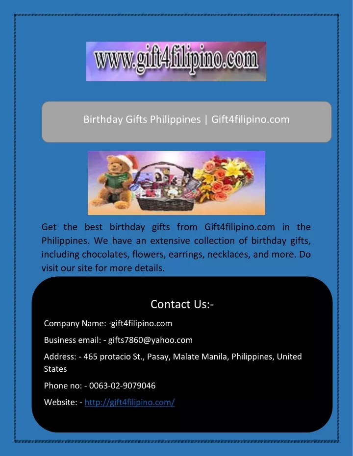 birthday gifts philippines gift4filipino com