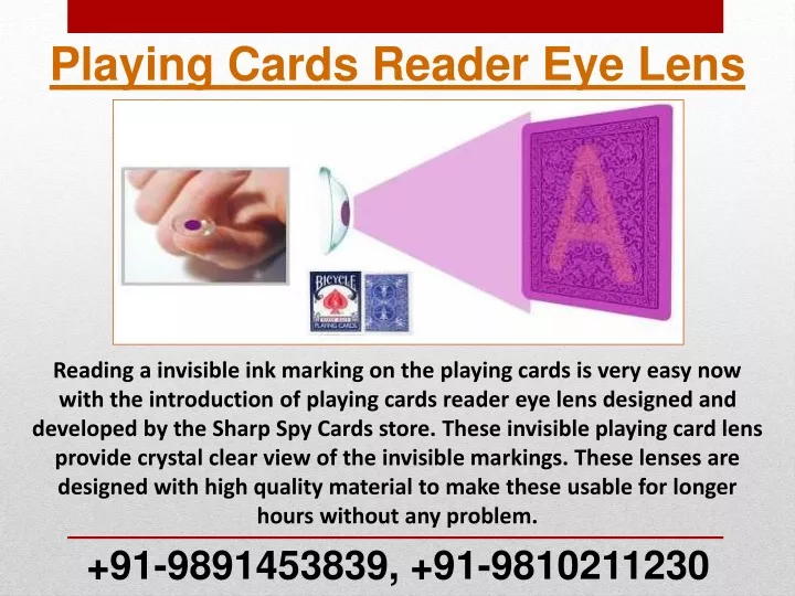 playing cards reader eye lens