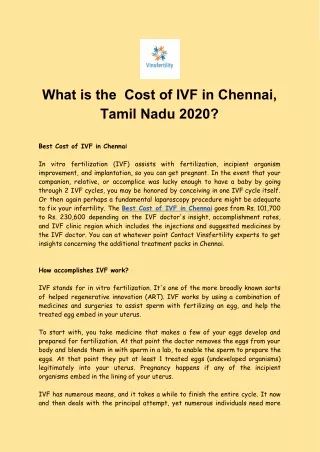 what is the cost of ivf in chennai tamil nadu 2020
