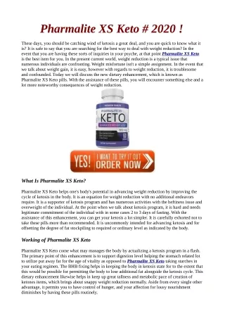 Pharmalite XS Keto|Reviews |Where to buy|Scam |Side Effects|