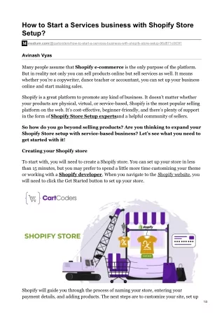 how to start a services business with shopify