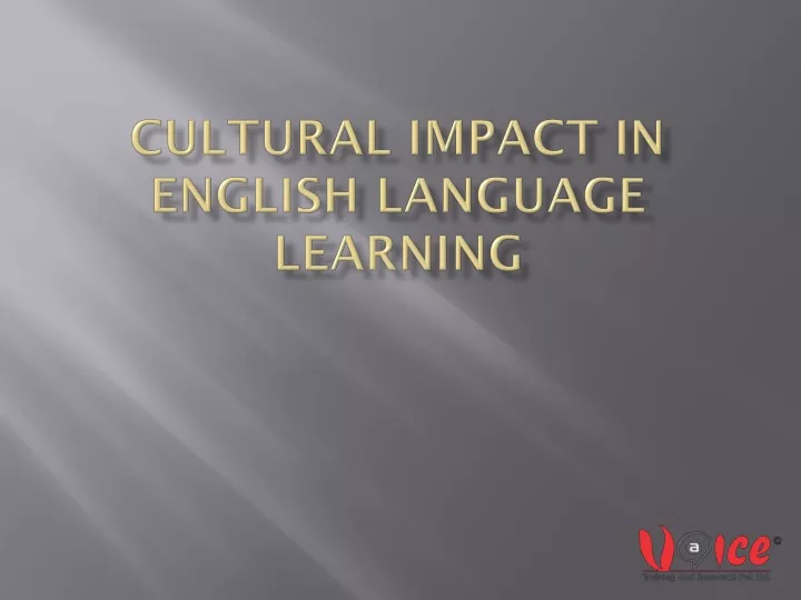 cultural impact in english language learning