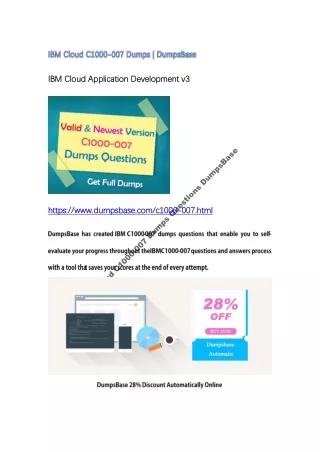 IBM Cloud C1000-007 Dumps Questions DumpsBase